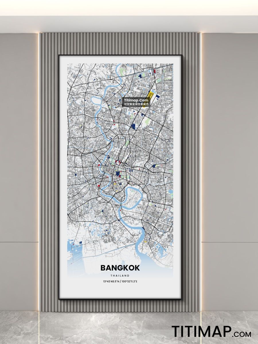 Bangkok/曼谷装饰画地图电子版素材