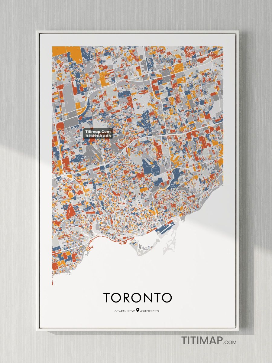 Toronto/多伦多装饰画地图电子版素材