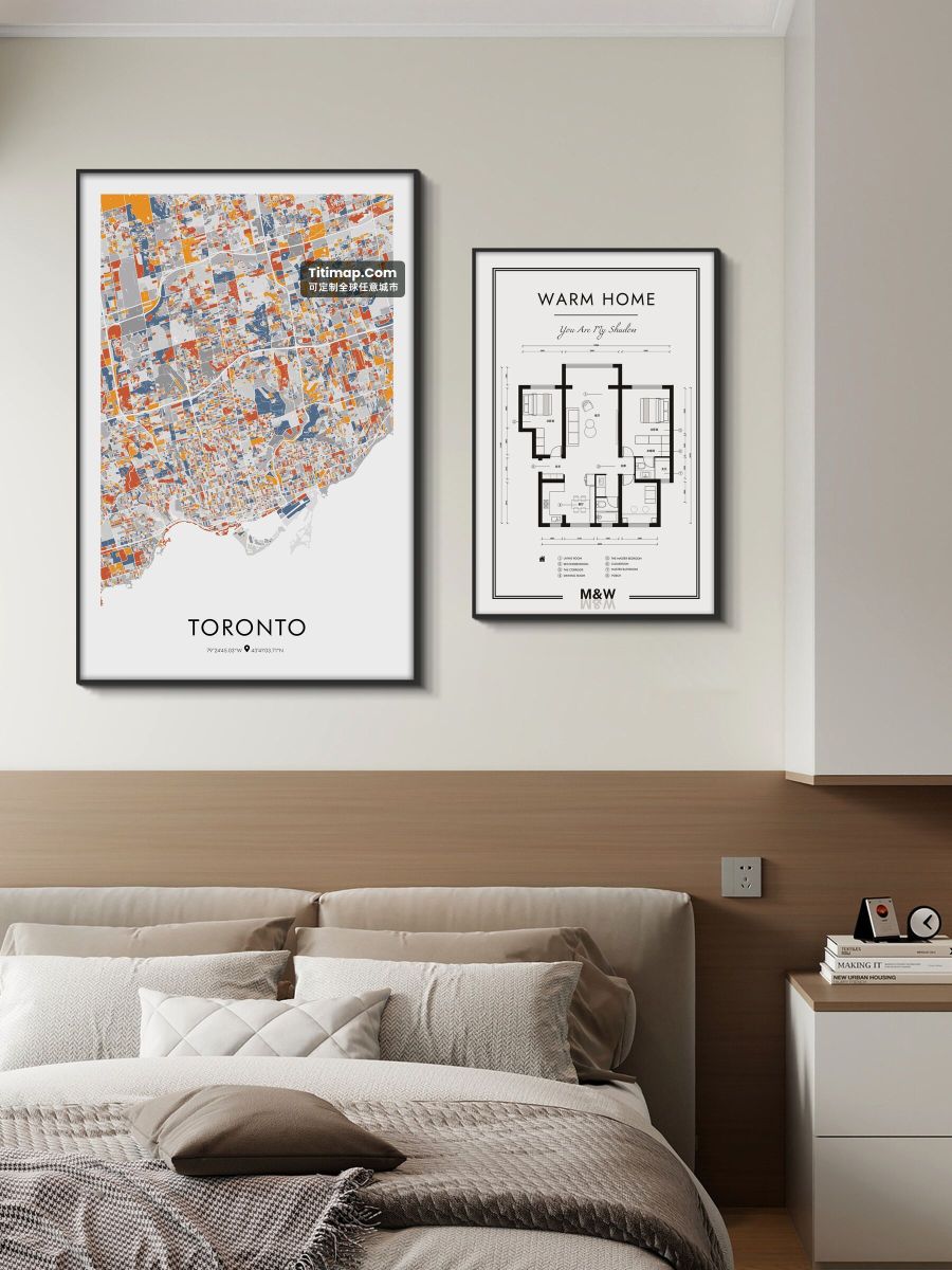 Toronto/多伦多装饰画地图电子版素材