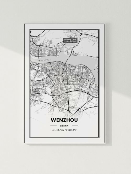 温州市地图装饰画