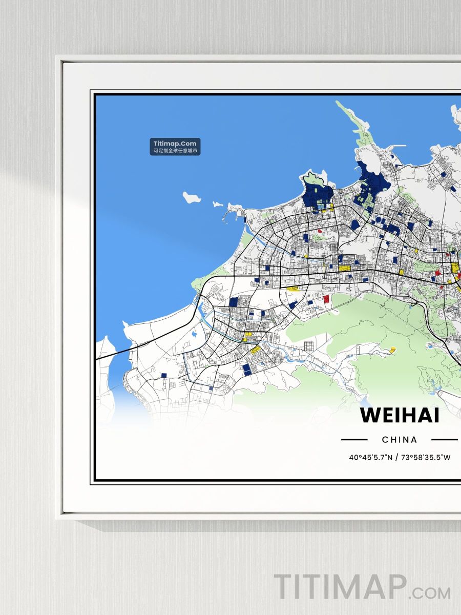 威海市装饰画地图电子版素材