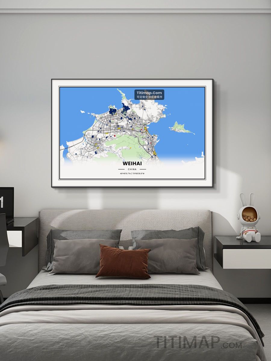 威海市装饰画地图电子版素材