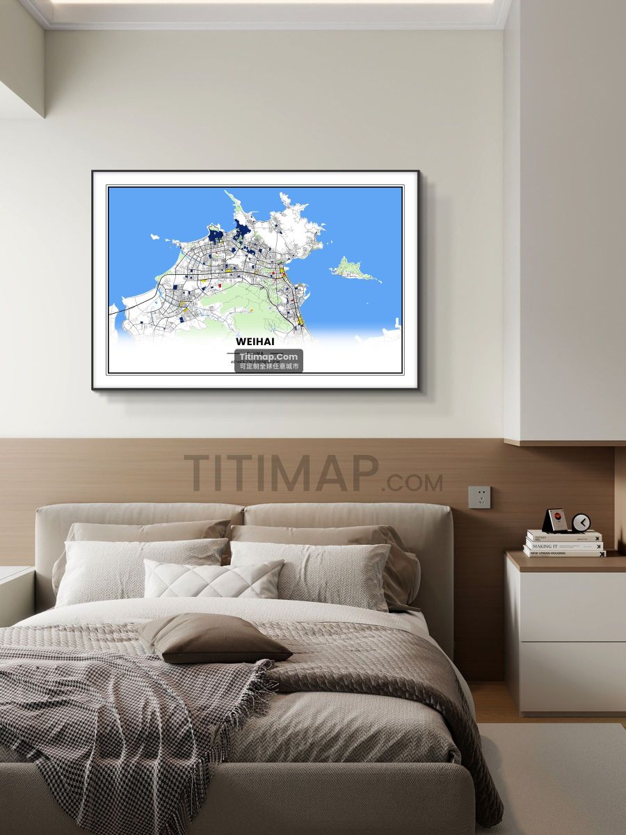 威海市装饰画地图电子版素材