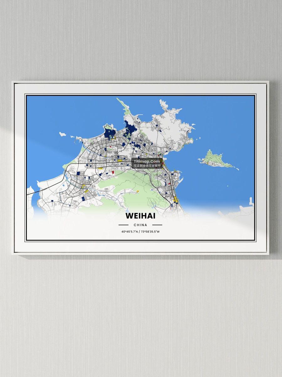 威海市装饰画地图电子版素材