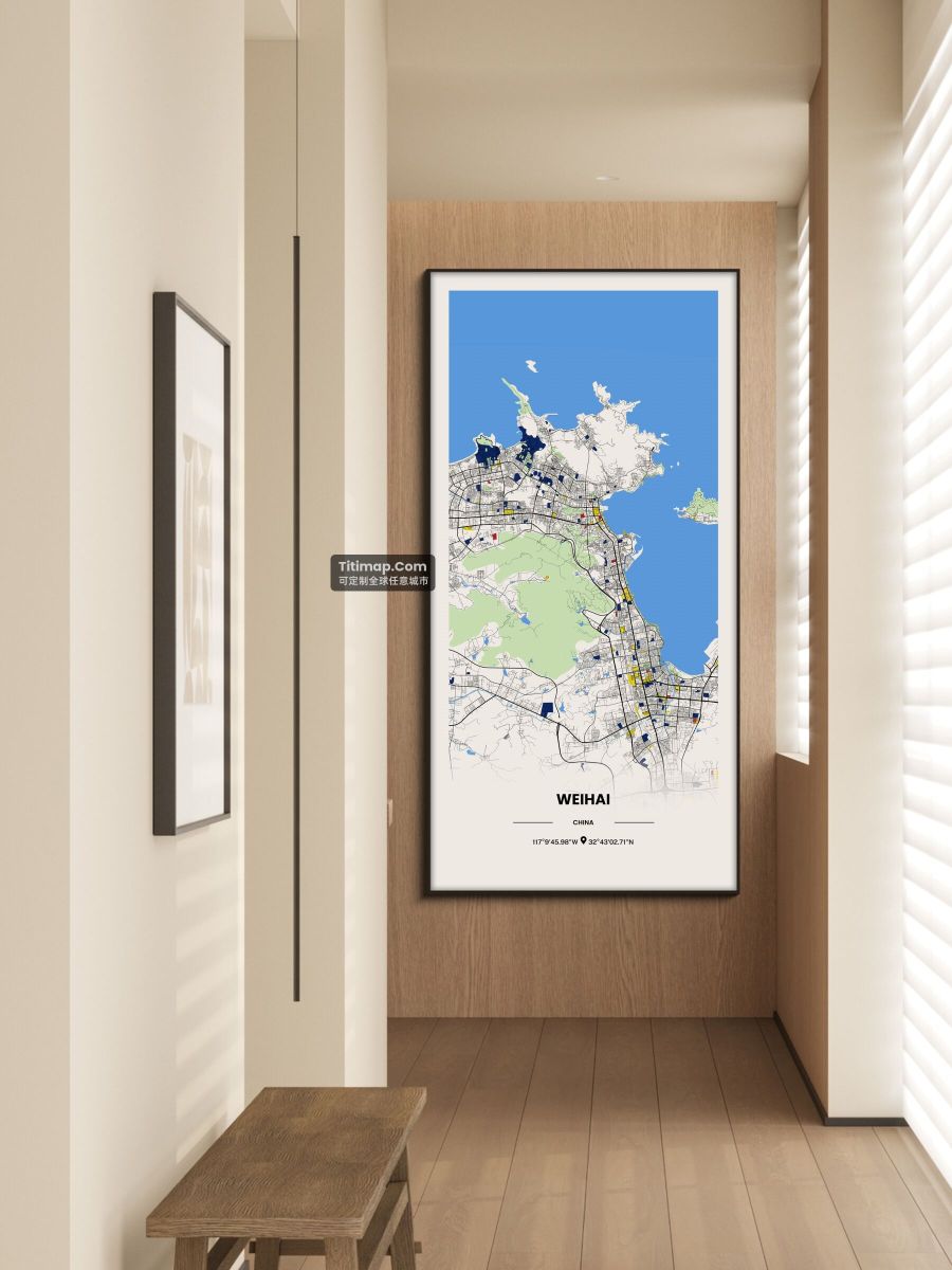 威海市装饰画地图电子版素材