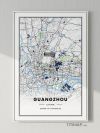 中国广州市地图装饰画电子版素材