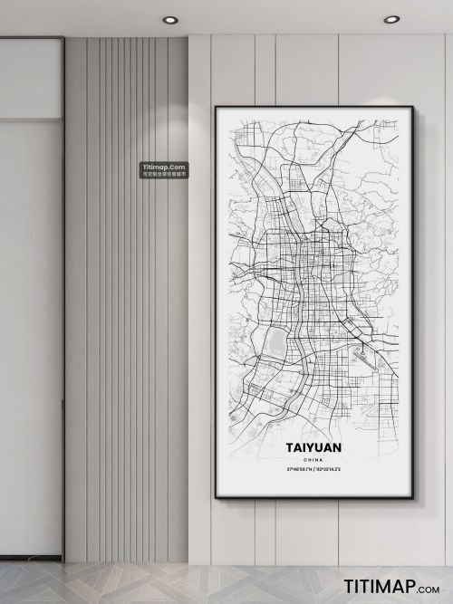 太原市地图装饰画