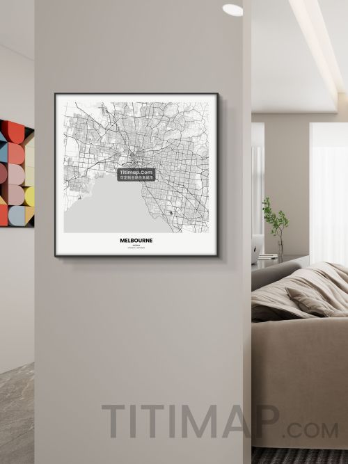 Melbourne/墨尔本地图装饰画