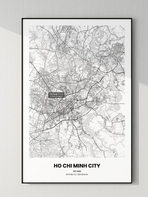 Ho Chi Minh city/胡志明市地图装饰画