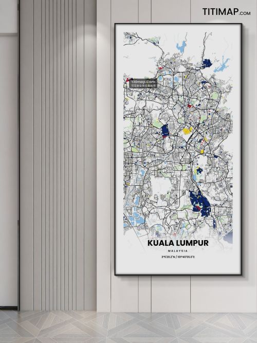 Kuala Lumpur/吉隆坡地图装饰画