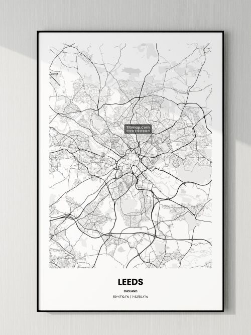 LEEDS/利兹地图装饰画