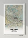 Netherlands/荷兰Amsterdam/阿姆斯特丹地图装饰画电子版素材