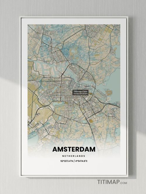 Amsterdam/阿姆斯特丹地图装饰画