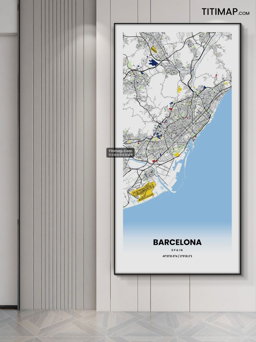 Barcelona装饰画地图电子版素材