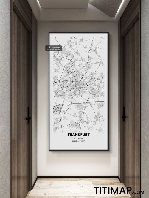 Frankfurt/法兰克福地图装饰画