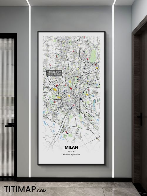 Milan/米兰地图装饰画