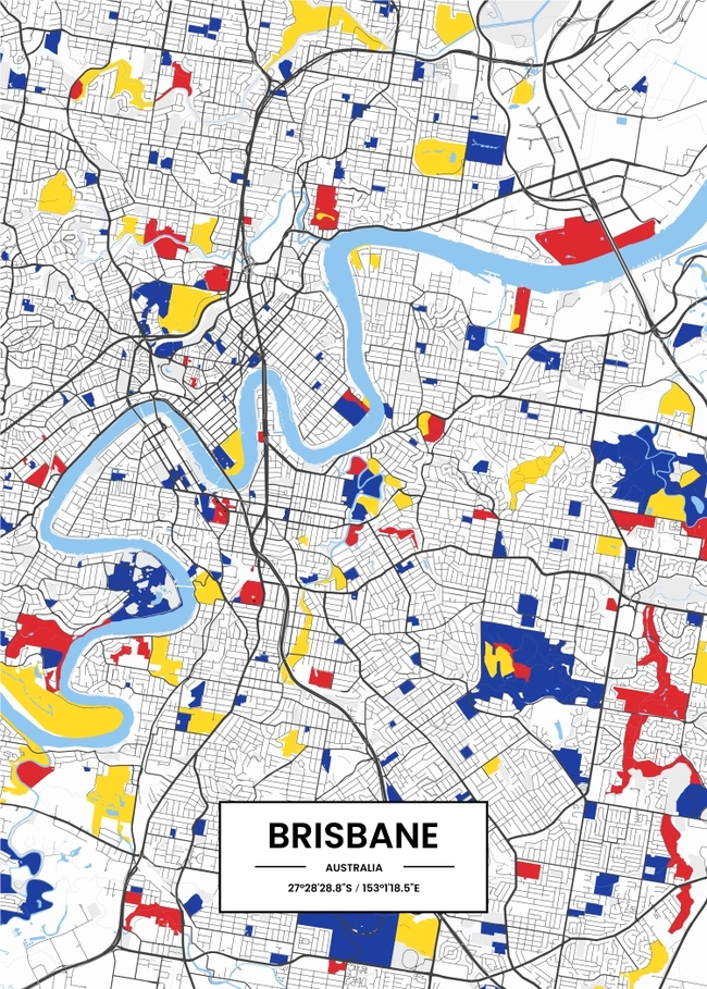 Australia/澳大利亚Brisbane/布里斯班地图底图电子版素材