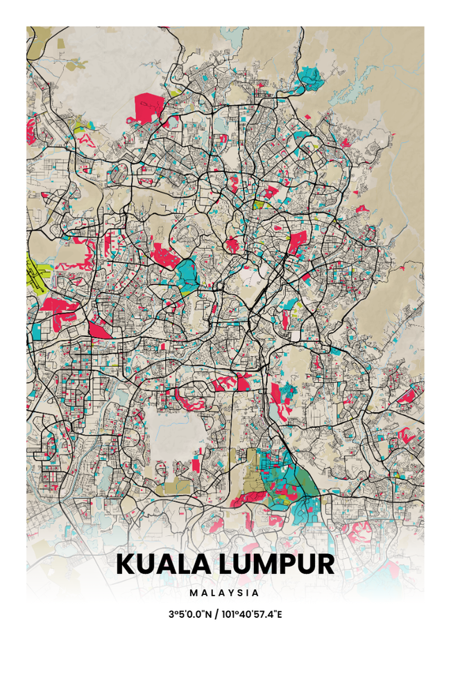 Malaysia/马来西亚Kuala Lumpur/吉隆坡地图底图电子版素材