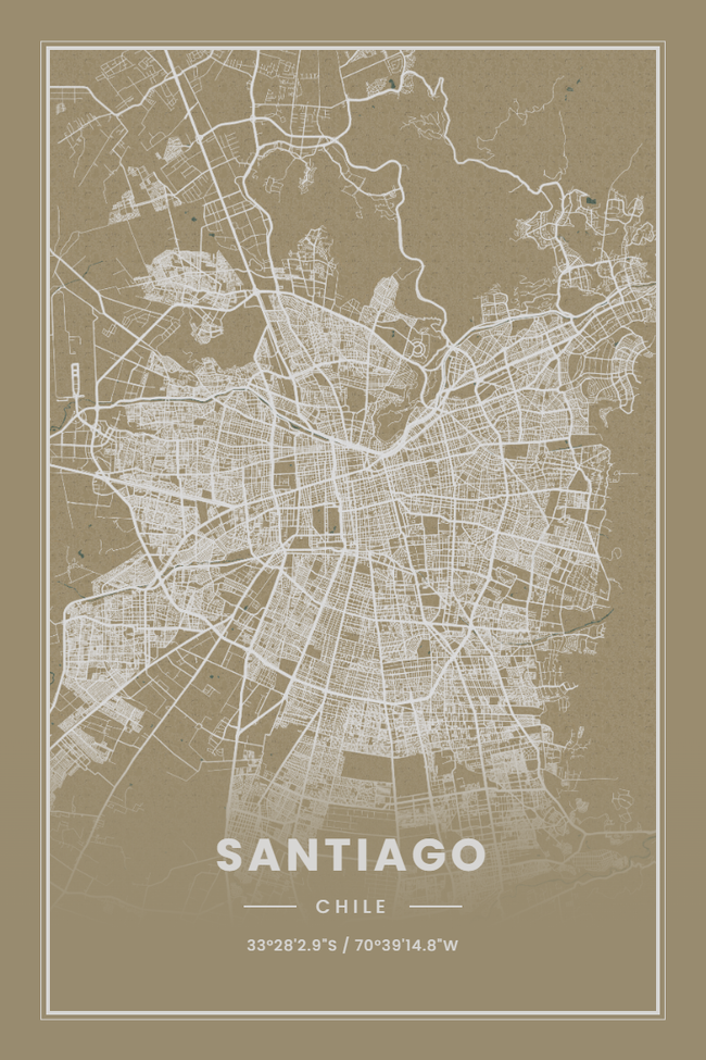 Chile/智利Santiago/圣地亚哥地图底图电子版素材