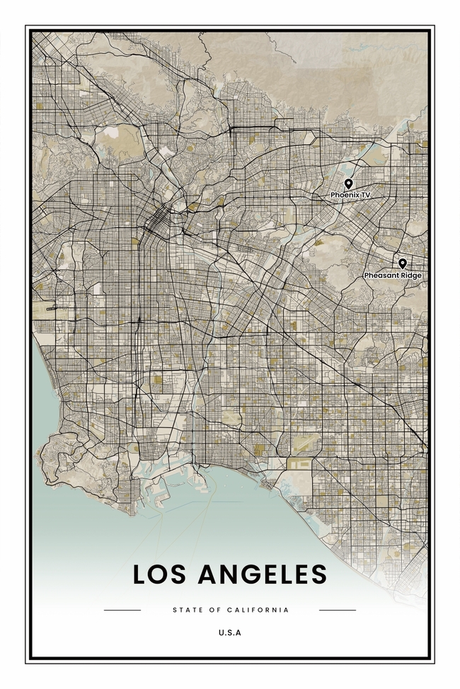 United States/美国Los Angeles/洛杉矶地图底图电子版素材