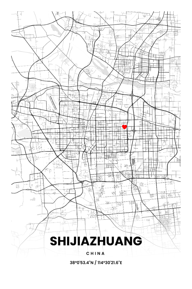 中国石家庄市地图底图电子版素材