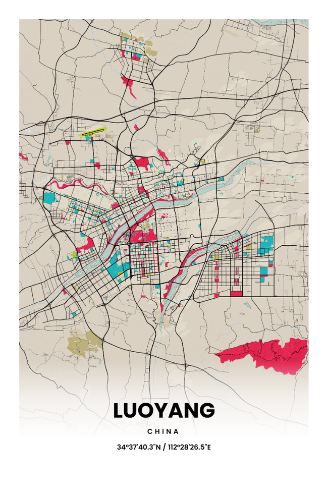 中国洛阳市地图底图电子版素材