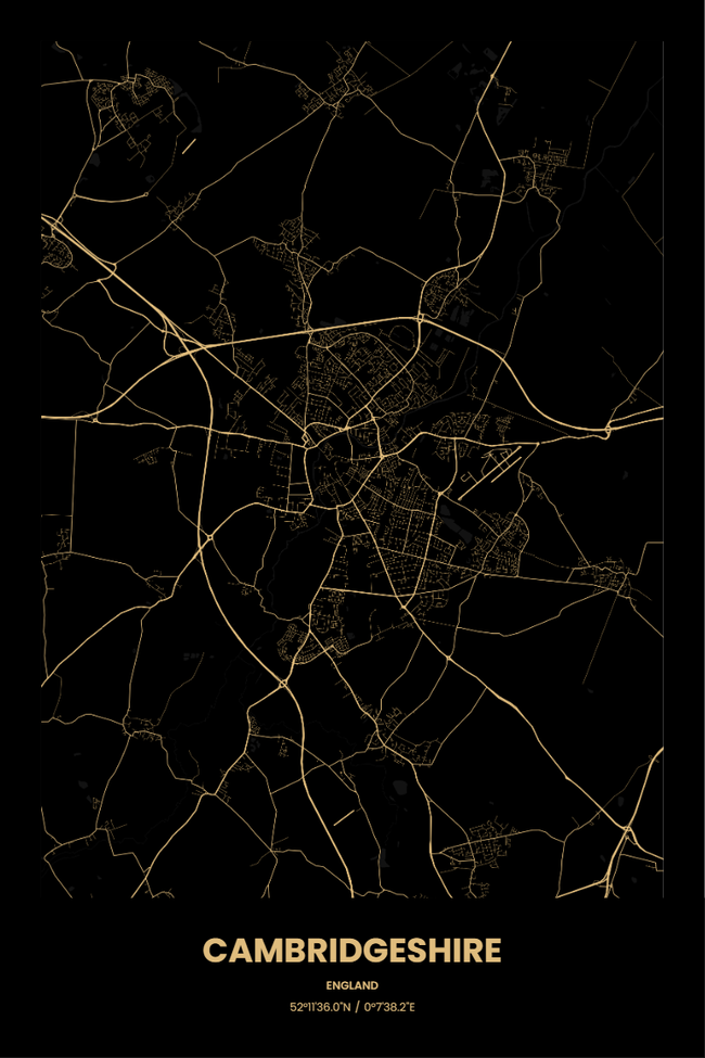 England/英格兰Cambridgeshire/剑桥郡地图底图电子版素材