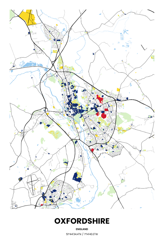 England/英格兰Oxfordshire/牛津郡地图底图电子版素材