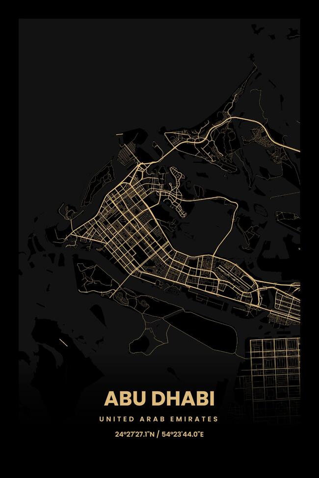 United Arab Emirates/阿拉伯联合酋长国Abu Dhabi/阿布扎比地图底图电子版素材
