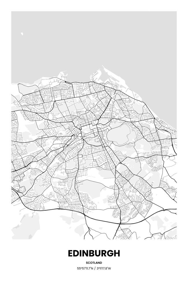 Scotland/苏格兰Edinburgh/爱丁堡地图底图电子版素材
