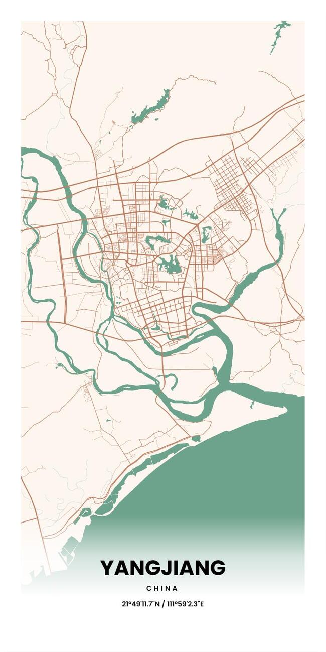 中国阳江市地图底图电子版素材