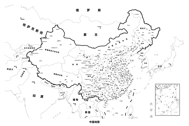 中国中国地图底图电子版素材