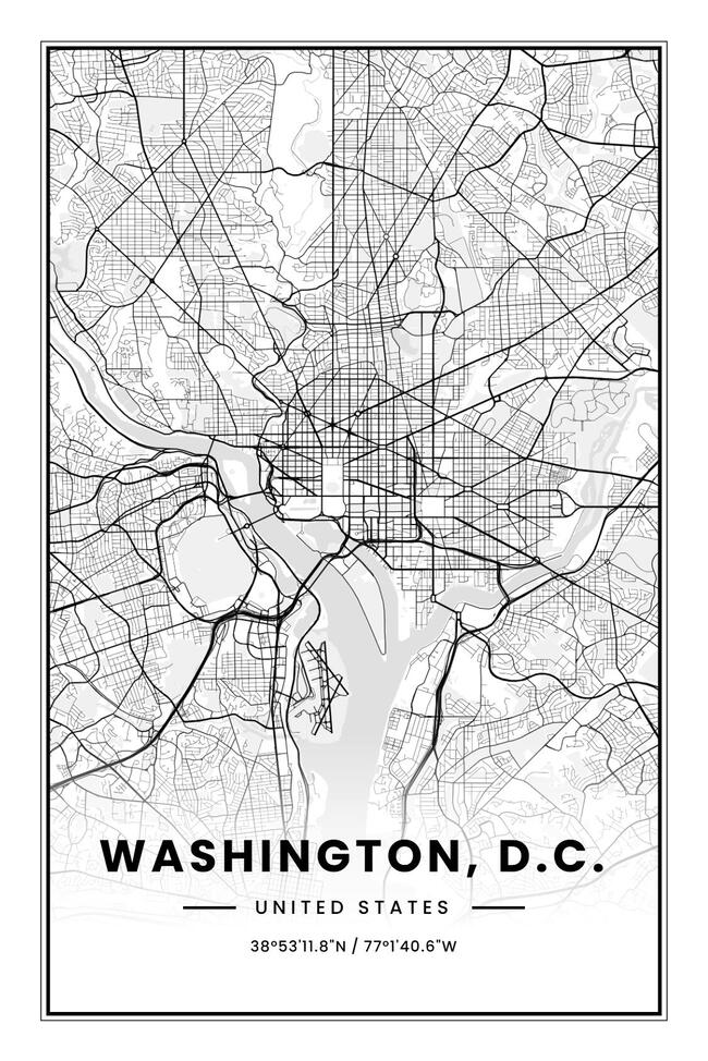 United States/美国Washington, D.C./华盛顿地图底图电子版素材