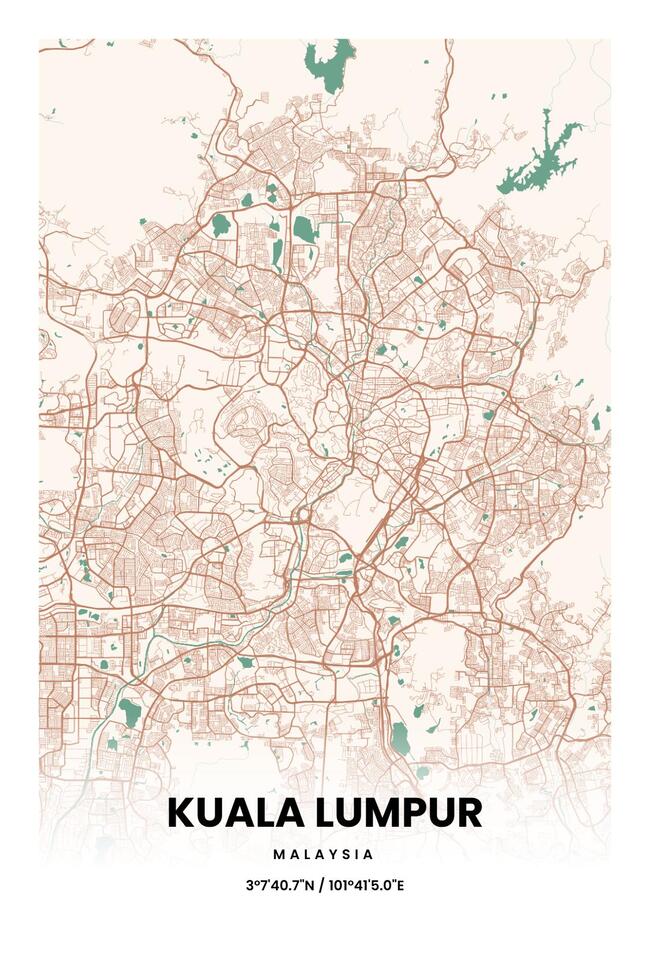 Malaysia吉隆坡 (Kuala Lumpur) 地图底图电子版素材