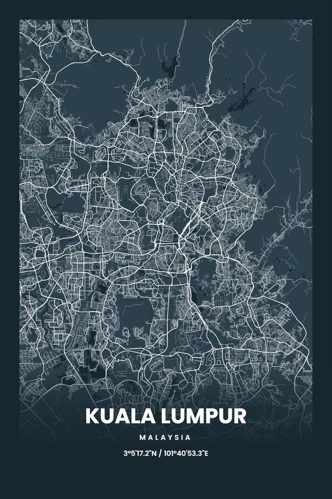 Malaysia/马来西亚Kuala Lumpur/吉隆坡地图底图电子版素材