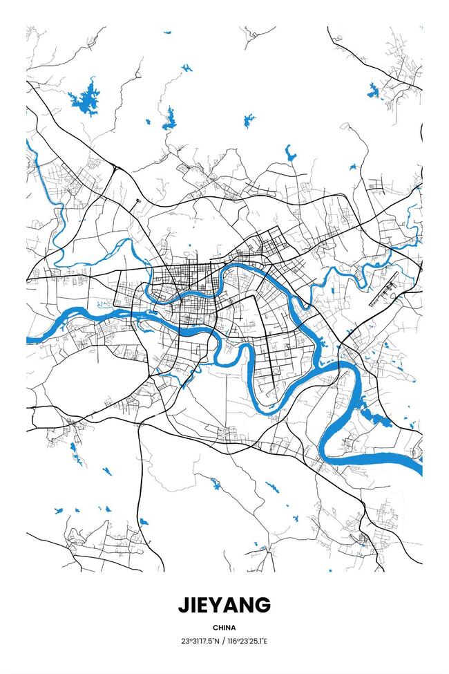 中国揭阳市地图底图电子版素材