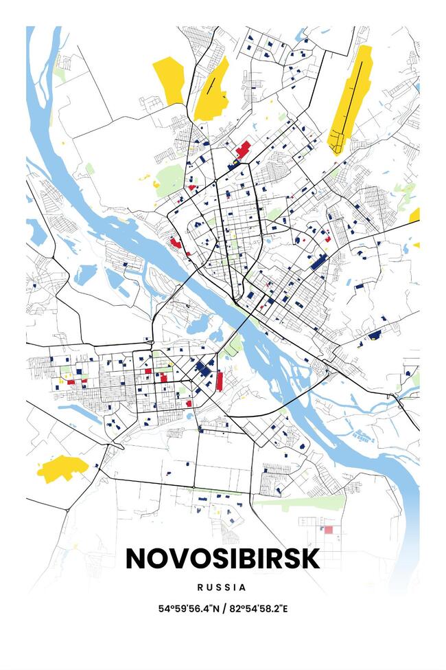 Russia/俄罗斯Novosibirsk/新西伯利亚地图底图电子版素材