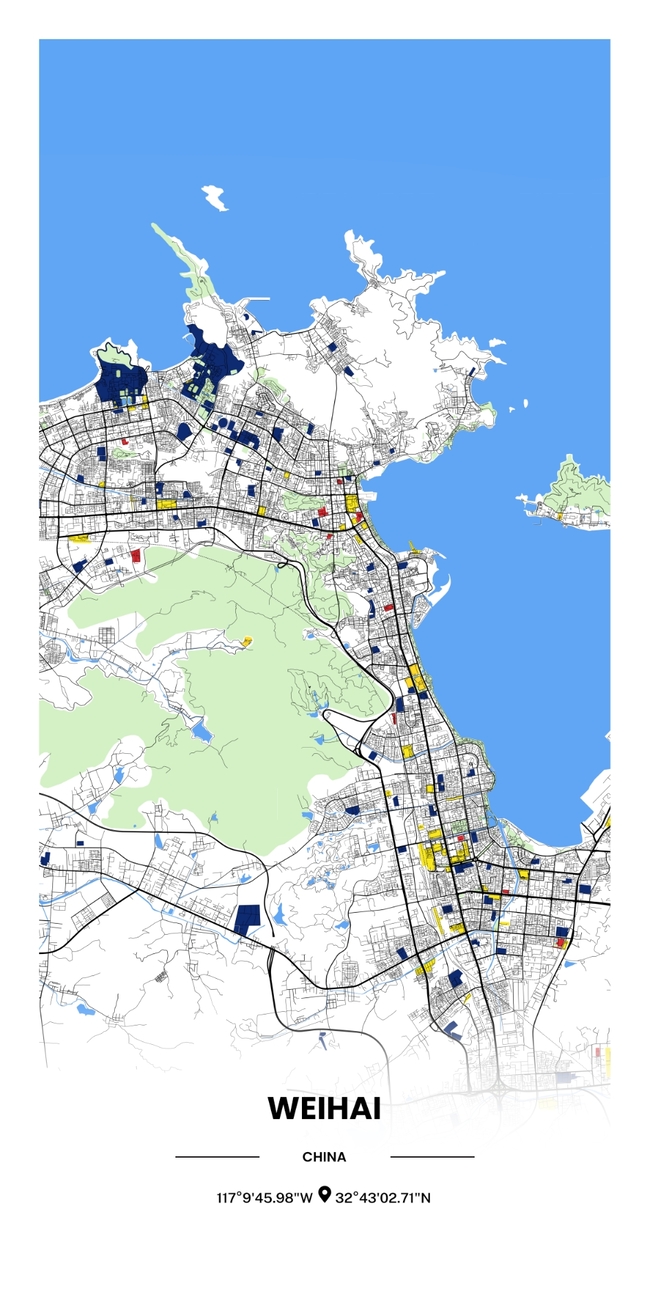中国威海市地图底图电子版素材
