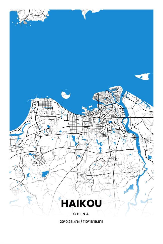 中国海口市地图底图电子版素材