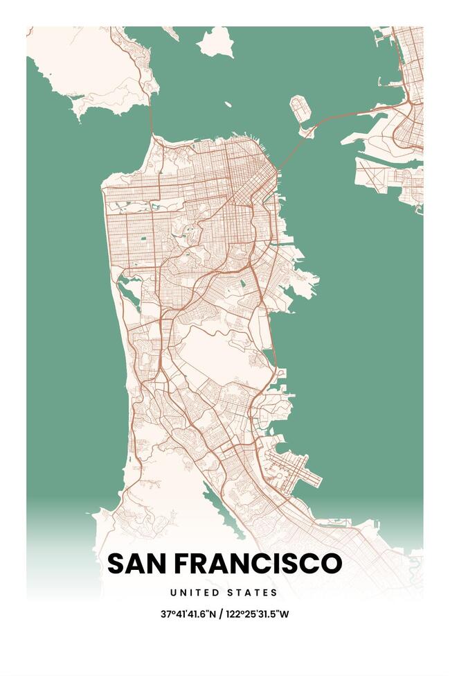 United States/美国San Francisco/旧金山地图底图电子版素材