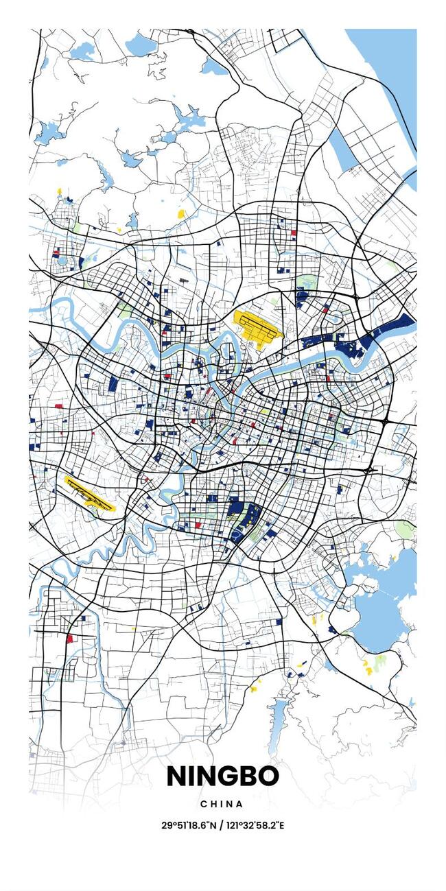 中国宁波市地图底图电子版素材