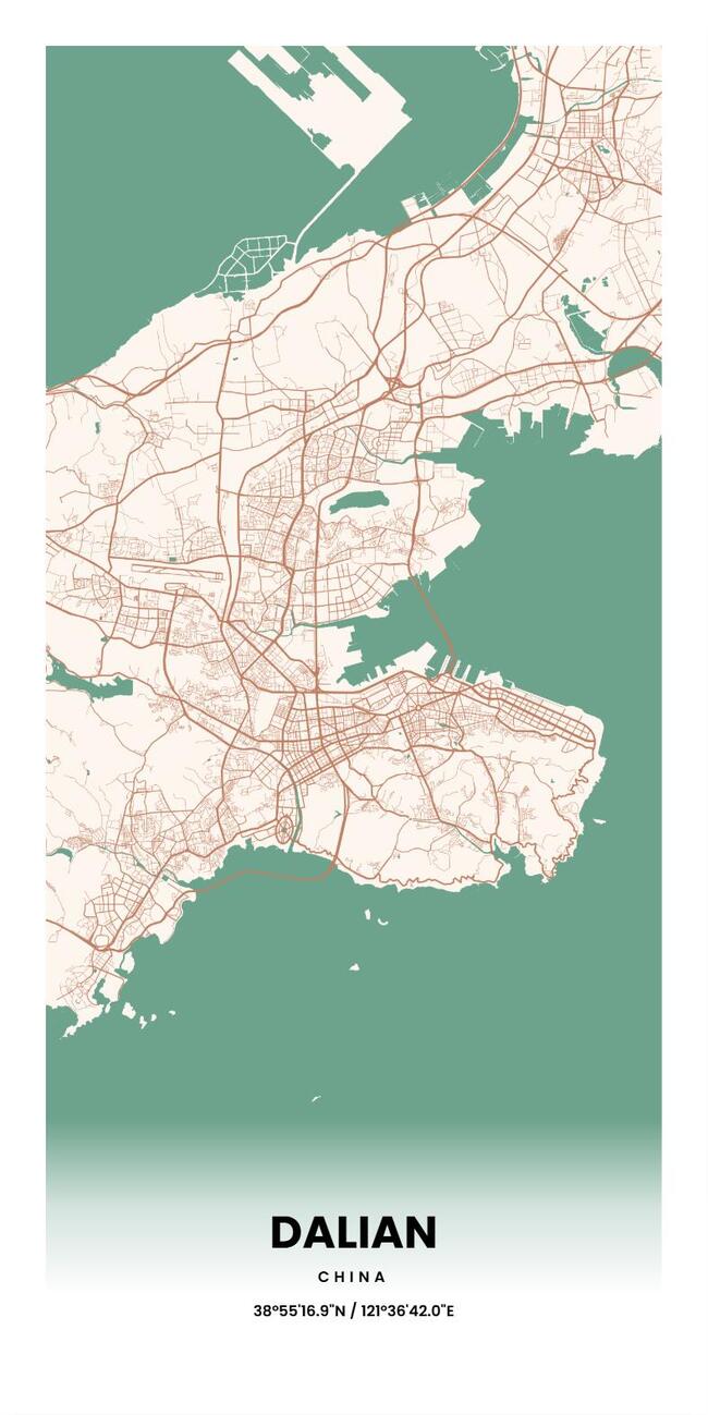 中国大连市地图底图电子版素材