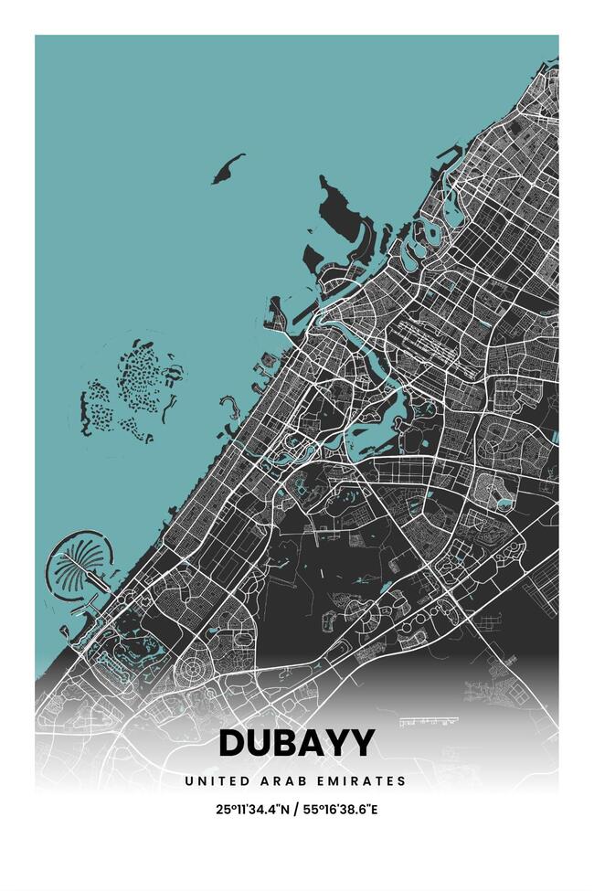 United Arab Emirates/阿拉伯联合酋长国Dubayy/迪拜地图底图电子版素材