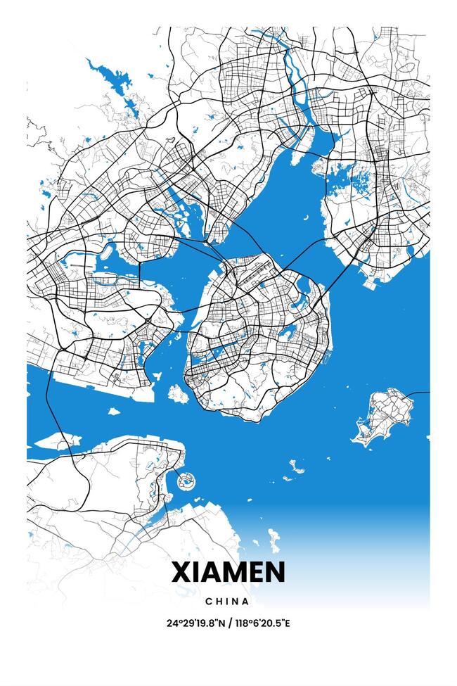 中国厦门市地图底图电子版素材