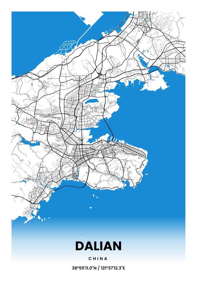 中国大连市地图底图电子版素材