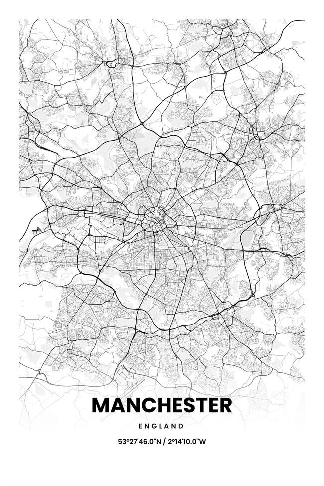 England/英格兰Manchester/曼彻斯特地图底图电子版素材