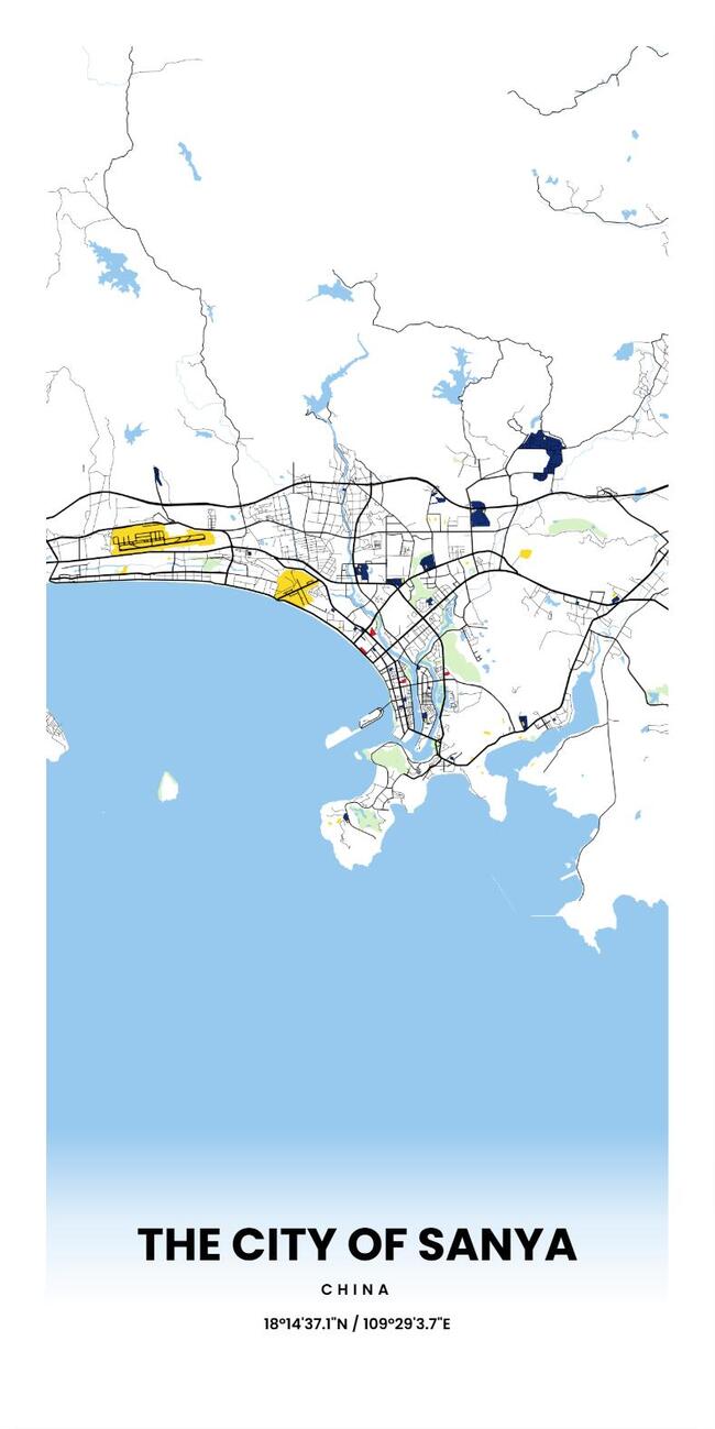 中国三亚市地图底图电子版素材