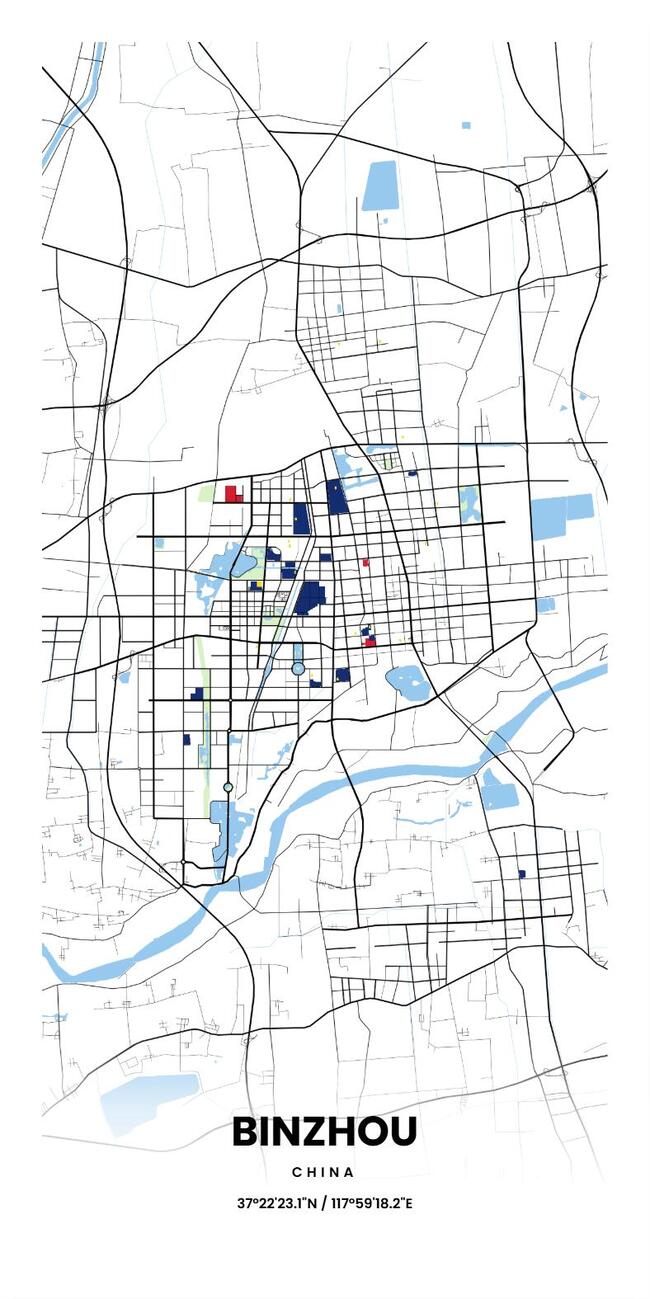 中国滨州市地图底图电子版素材