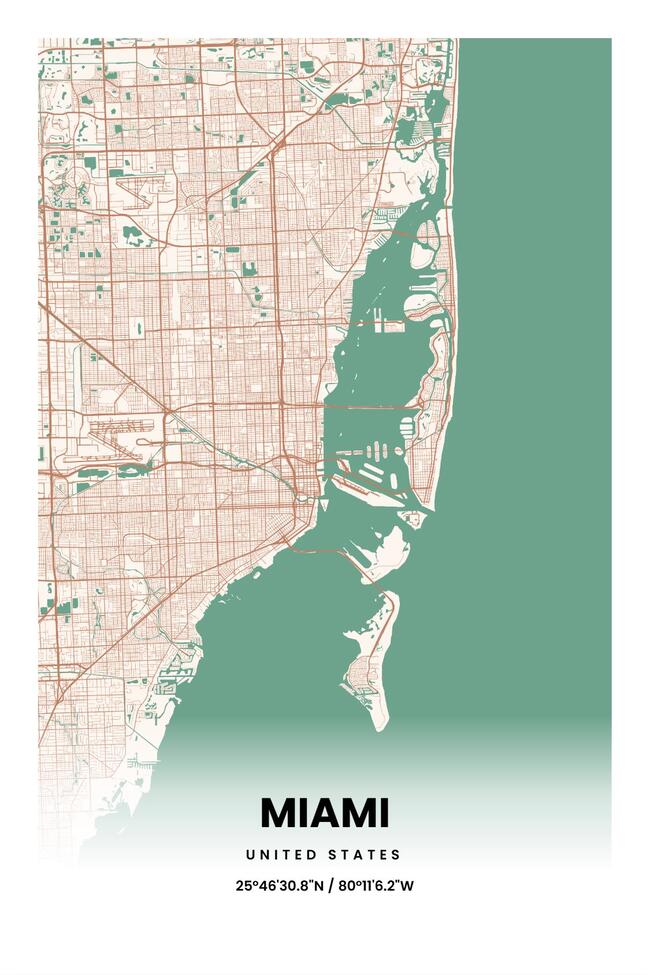 United States/美国Miami/迈阿密地图底图电子版素材