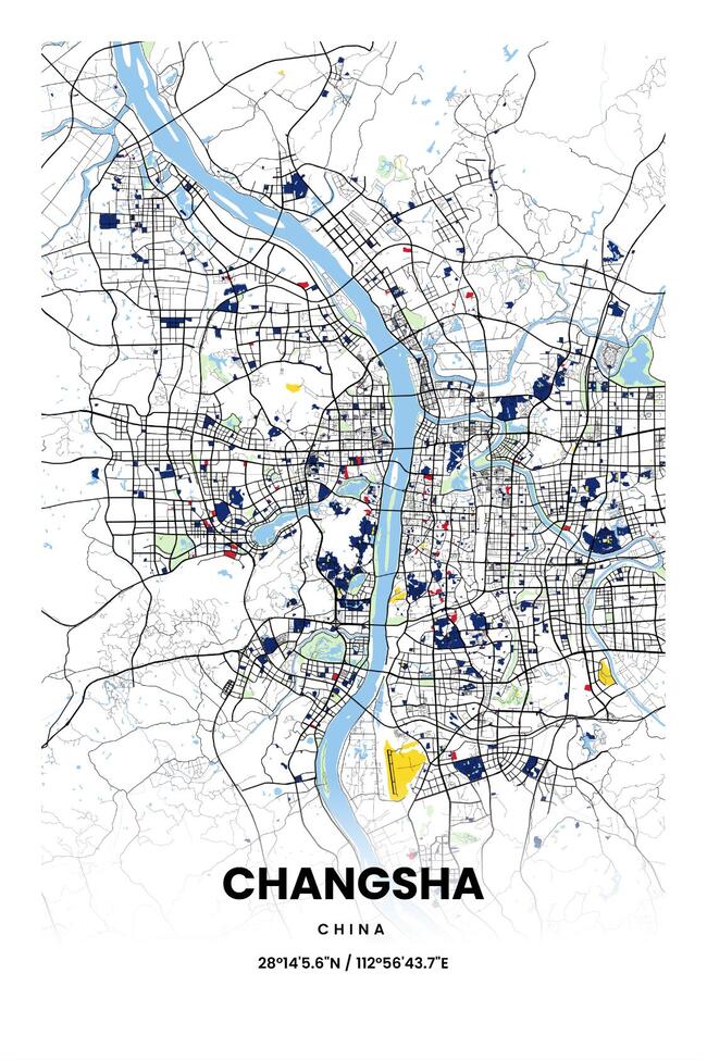 中国长沙市地图底图电子版素材
